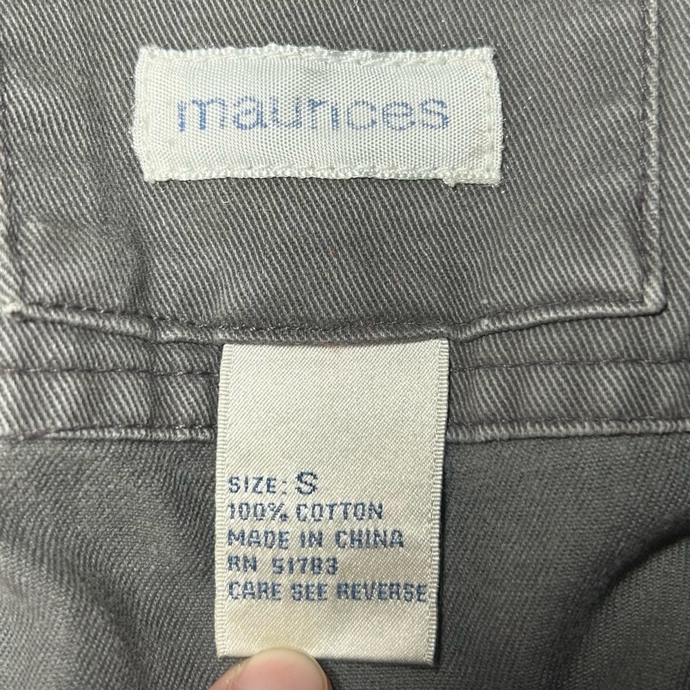 Maurices Distressed Charcoal Denim Button Up Jacket Small - Picture 8 of 10